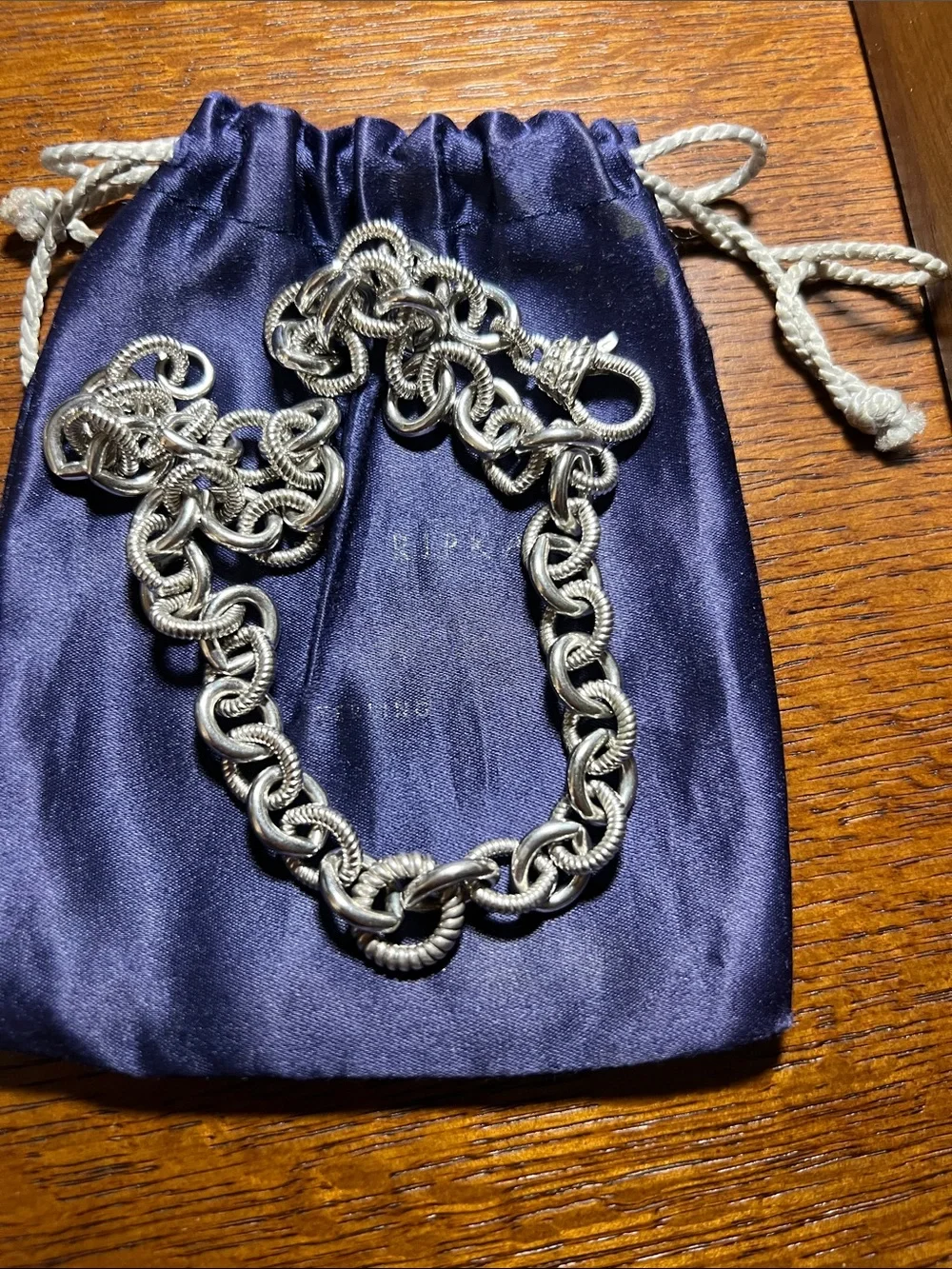 Retired Judith Ripka 925 Silver Chunky Silver Rope Link Necklace - Picture 4 of 5